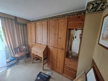 Grenenhouten Kast met Bureau en Opbergruimte