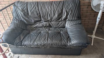 Gratis af te halen: Leren bank van 1.6m breed