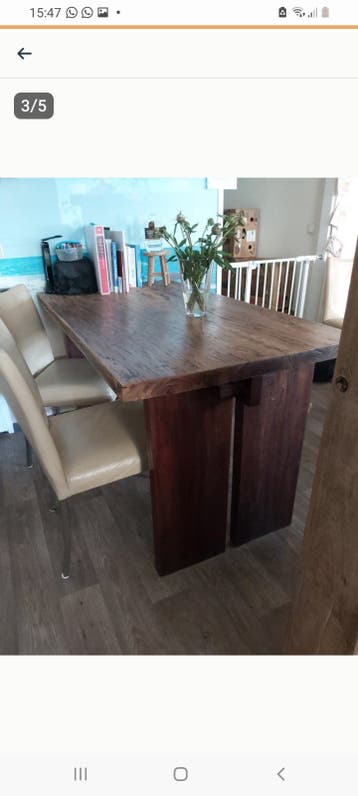 Teak houten tafel 150cm GRATIS