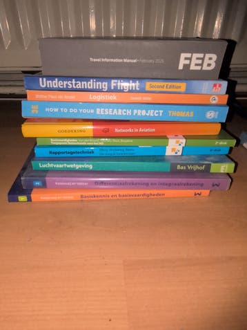 Te koop studie boeken Aviation 1e jaar.