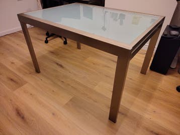 Uitschuiftafel glas (gratis af te halen)