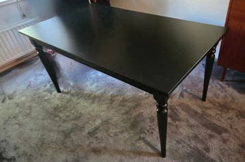 Gratis Uitschuifbare eettafel zwart 155/215 x 87 cm