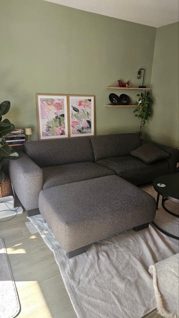 Gratis Montel 3,5-zitsbank + bijpassende hocker (antracietgr
