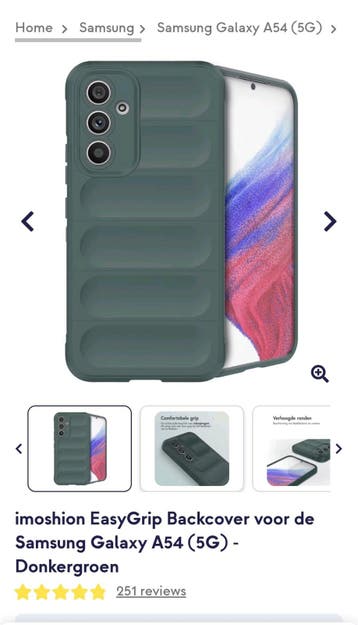 EasyGrip Backcover Samsung Galaxy A54 (5G) - Donkergroen