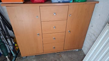 Houten kast met lades en deuren - Gebruikt