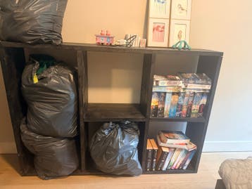Zwarte steigerhouten Boekenkast met Vakken