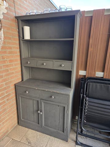 GRATIS! Vintage houten dressoir/kast - Grijs geverfd