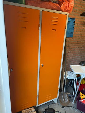 Oranje metalen locker kast - 100x52x184 cm
