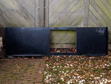 Granieten keukenblad 214x60x3cm, Angola Black (zwart), glans