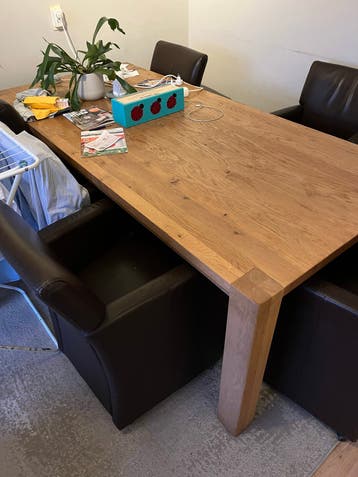 Mooie houten eettafel (100x220x76cm)