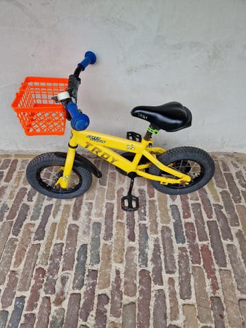 Troy kinderfiets geel met mandje