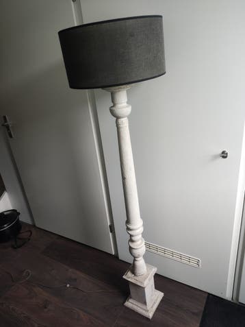 Vintage vloerlamp met stoffen kap