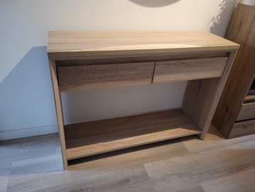 Haltafel met 2 lades en 1 onderplank -- Eikenlook
