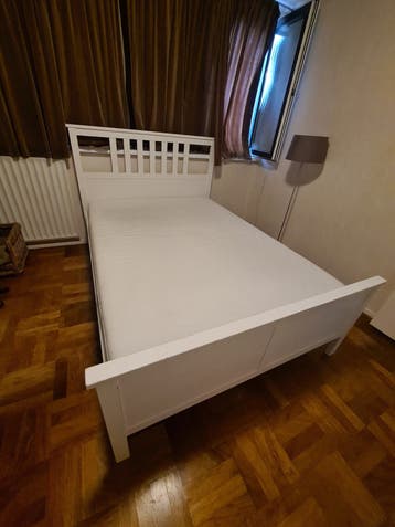 Gratis - Tweepersoonsbed 140x200 cm, wit, gebruikt