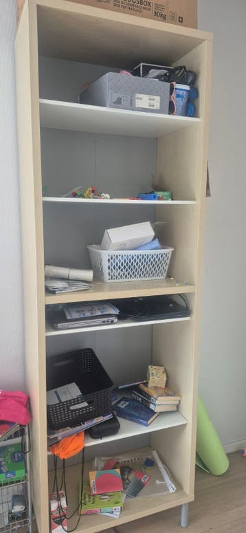 Lange kast met 6 planken - Boeken, kleding of opslag