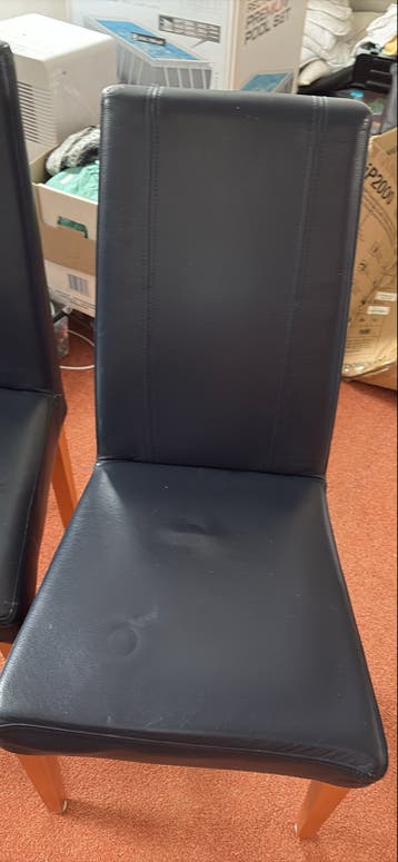 6 goede blauwe eettafel stoelen