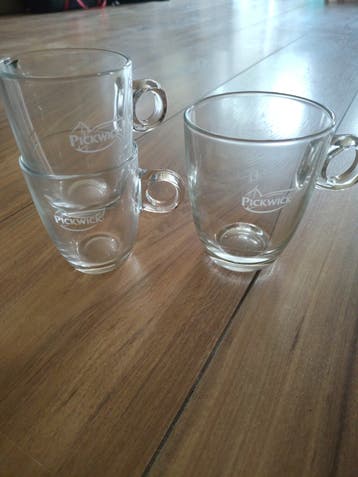 Pickwick glazen theemokken - set van 4