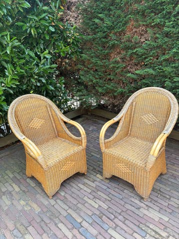 Set van 2 rotan stoelen - Vintage design