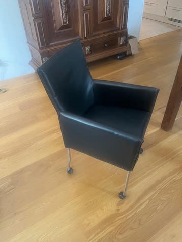 6 Leren eetkamerstoelen, eetkamer stoel