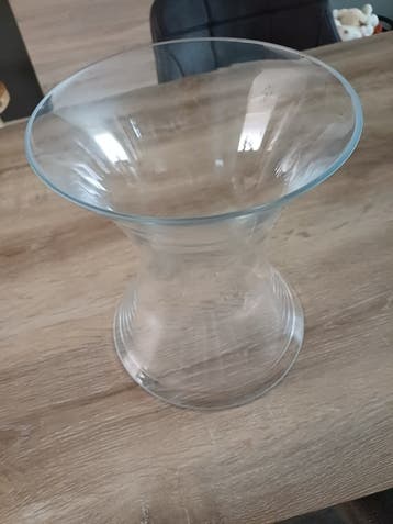 Grote cilinder vaas van dik glas - 25x28 cm