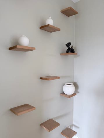 Set van 8 houten wandplanken - Zwevend design
