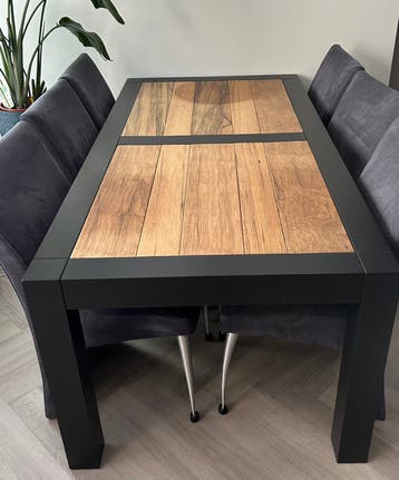 GRATIS Eettafel + 6 stoelen 200 x 100 cm