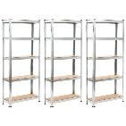 5 gebruikte modulaire stellingkasten - deels met bruikbare s