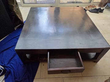 Gratis teakhouten salontafel