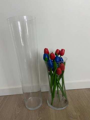 Grote glazen vazen, set van 2