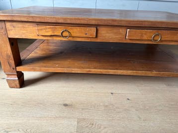 Teakhouten salontafel met lades - 120x78x46 cm