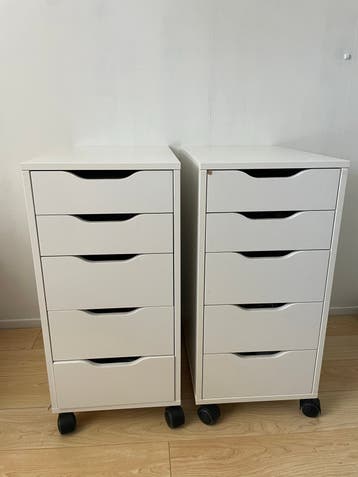 Gratis 2x IKEA Alex ladeblok op wielen - wit