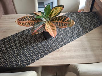 Salontafel en eettafel met 4 stoelen - Licht hout en crème