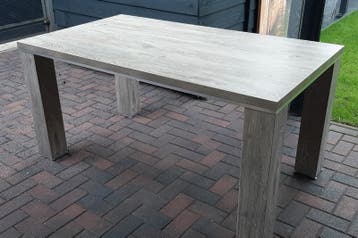 Eettafel wit / grijs eiken