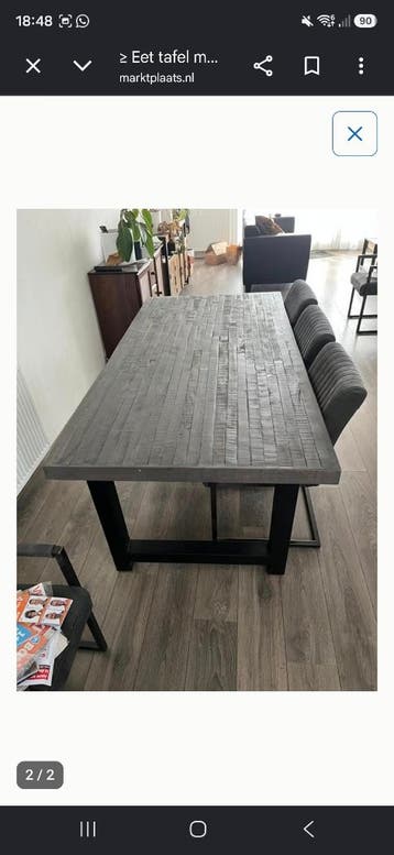 Gratis eettafel met 6 stoelen