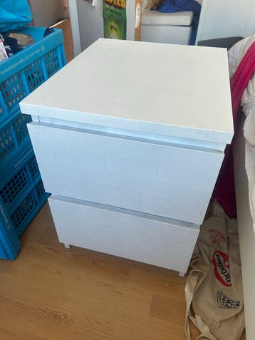 Nachtkastje met 2 lades - Wit geverfd IKEA MALM