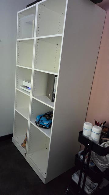 Witte boekenkasten met verstelbare planken - 50x58x2000 cm