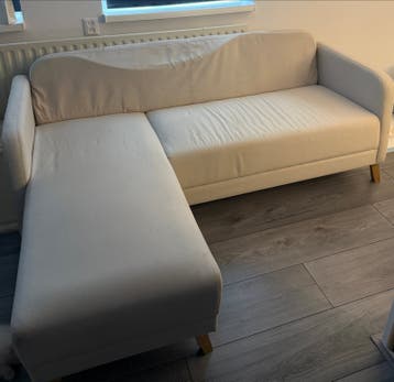 Beige bank met chaise longue - Gratis af te halen