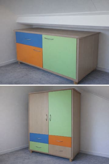 Kast, dressoir, ledikantje - babykamerset
