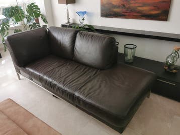 Mooie kwaliteit leren bank, chaise longe