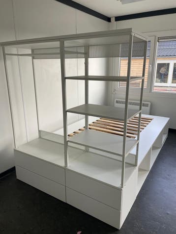 Twijfelaar bed 200x140 cm met opbergruimte en kledingkast