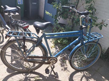 Heren transportfiets met voordrager - Blauw