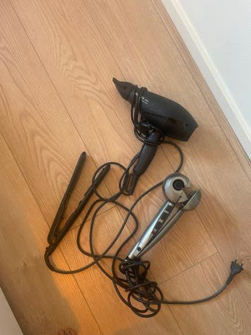 hair dryer + hair straightener + hair curler