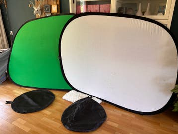 Groen en wit opvouwbaar achtergrondscherm voor fotografie