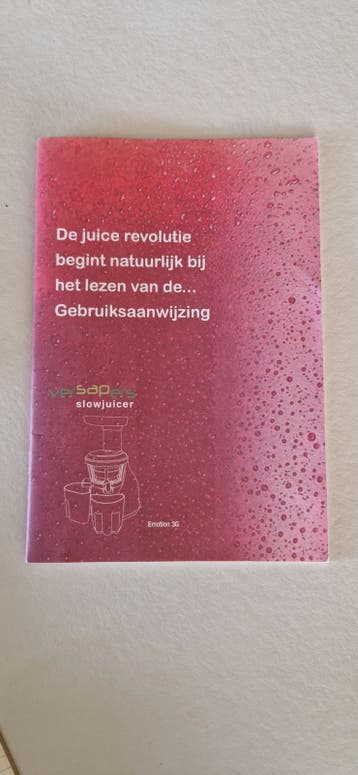 Handleiding Versapers slowjuicer Emotion 3G
