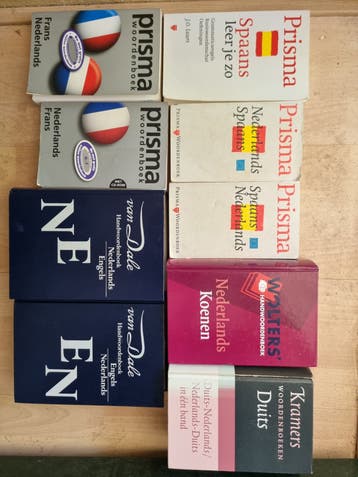 Collectie Woordenboeken: Frans, Spaans, Engels, Duits
