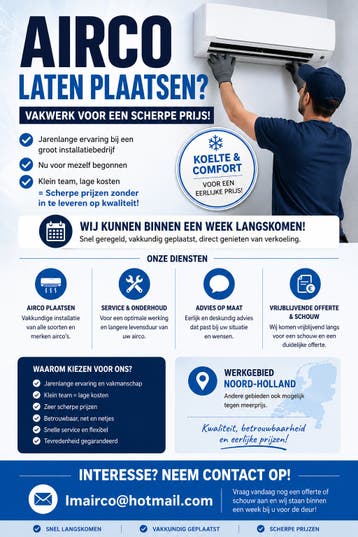 Airco laten plaatsen? Vakwerk voor een scherpe prijs!