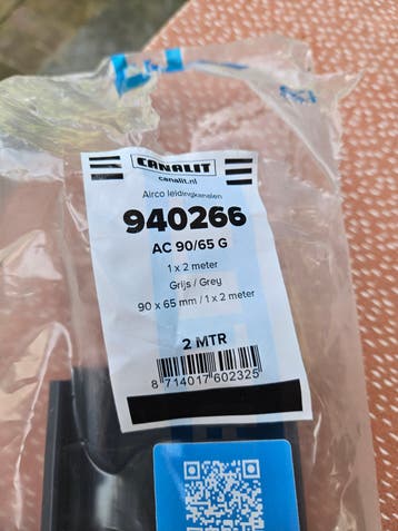 Canalit Airco Leidinggoot 90x65mm Antracietgrijs 1.5m