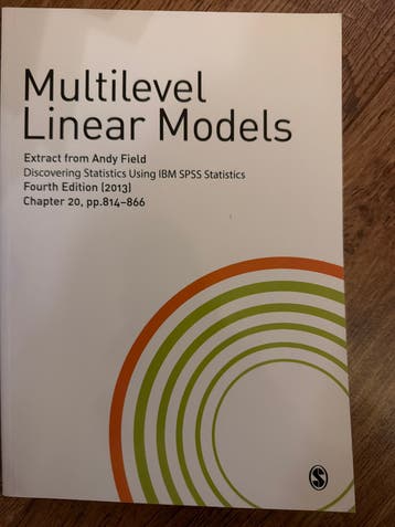 Multilevel Linear Models - Andy Field (2013)