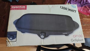 Inventum GP100 Grillplaat - 1200 Watt Tafelgrill