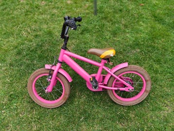 Roze meisjesfiets 12 inch met zijwieltjes - Gebruikt